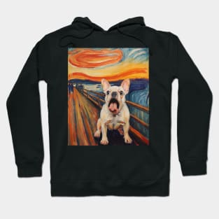 White French Bulldog The Scream Classic Paintings Hoodie